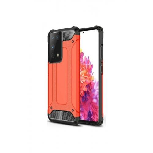 Samsung Galaxy S21 Ultra Kılıf Çift Katmanlı Armour Case Kırmızı