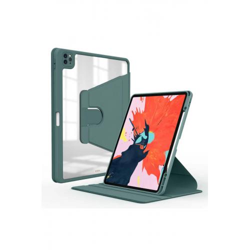 iPad Pro 11 2020 (2.Nesil) için Uyumlu Kılıf Nayn Dönebilen Standlı Suni Deri Kılıf Koyu Yeşil