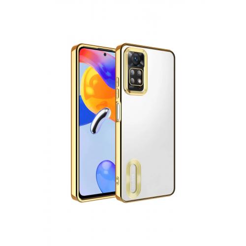 Xiaomi Redmi Note 11 Pro 5g Için Kamera Korumalı Logo Gösteren Omega Silikon Kapak Gold