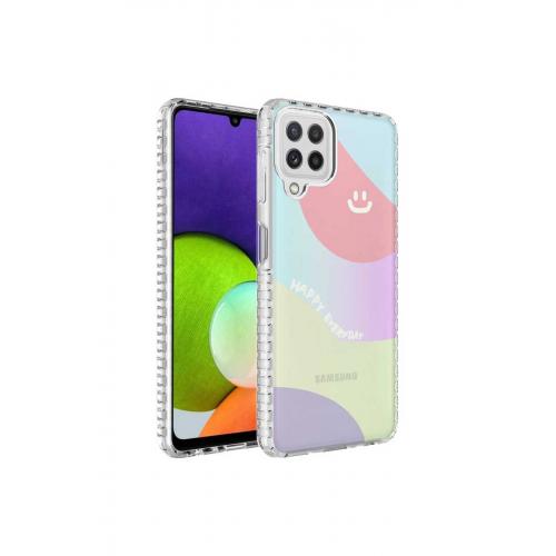 Galaxy M12 için Renkli Desenli Elegans Sert Silikon Kapak No7