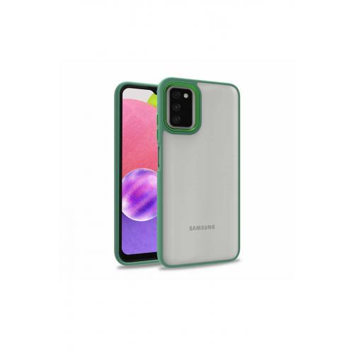 Galaxy A03s Için Kenarları Renkli Flora Kapak Yeşil