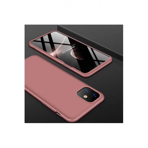 Iphone 11 Için Üç Parçalı Ays Sert Silikon Kapak Rose Gold