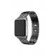 Apple Watch 3 4 5 6 7 8 9 SE Ultra/Ultra-2 Uyumlu 42-44-45-49mm pullu Metal Kordon-30 Siyah