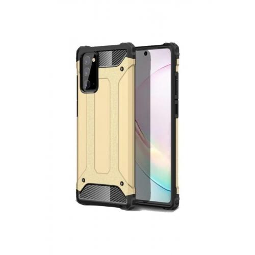 Samsung Galaxy Note 20 Kılıf Çift Katmanlı Armour Case Gold