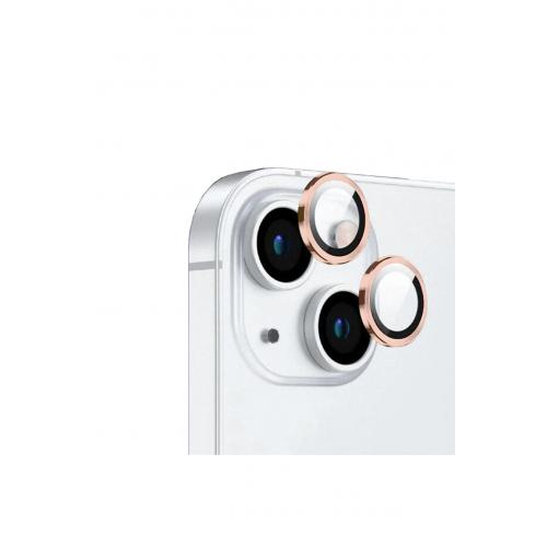 İPhone 15 Plus için CL-12 Premium Safir Kamera Lens Koruyucu Pembe Uyumlu