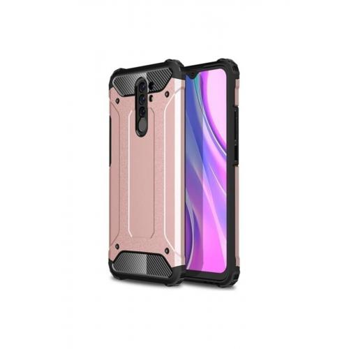 Xiaomi Redmi 9 Kılıf Çift Katmanlı Armour Case Rose Gold