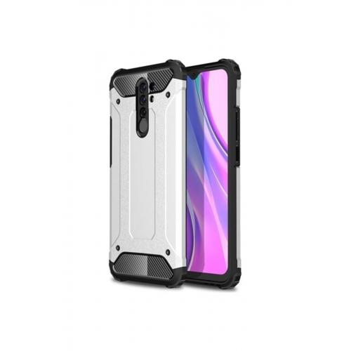 Xiaomi Redmi 9 Kılıf Çift Katmanlı Armour Case Gri