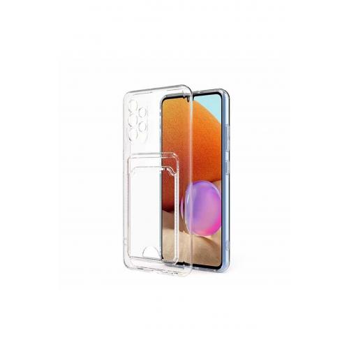 Galaxy A52 Kartlıklı Şeffaf Setra Clear Silikon Kapak