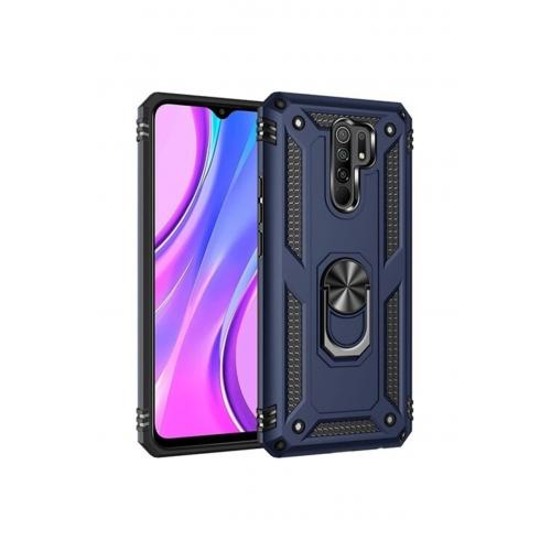 Xiaomi Redmi 9 Kılıf Yüzüklü Manyetik Vega Lacivert