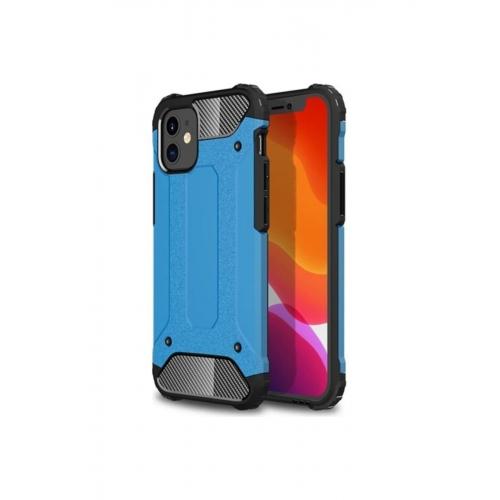 Apple Iphone 12 Kılıf Çift Katmanlı Armour Case Mavi