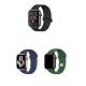 Apple Watch 3 4 5 6 7 8 9 SE Ultra 2 Uyumlu 42-44-45-49mm Klasik Silikon Kordon 3'lü Set-B28