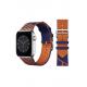 Apple Watch 3 4 5 6 7 8 9 SE Ultra/Ultra-2 Uyumlu 42-44-45-49mm Hasır Kordon-51 Mavi-Turuncu