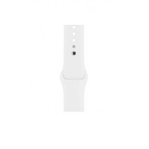 Apple Watch 9 (41mm) Uyumlu Klasik Silikon Kordon Beyaz