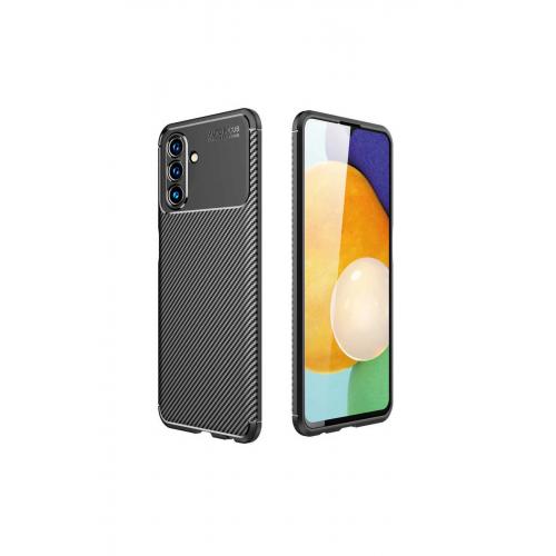 Galaxy A04S için Karbon Desenli Negro Silikon Kılıf Siyah