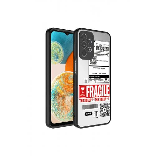 Galaxy A23 için Aynalı Desenli Sert Silikon Kapak Fragile