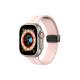 Apple Watch Ultra 2 Uyumlu 49mm Metal Tokalı Silikon kordon-84 Pembe