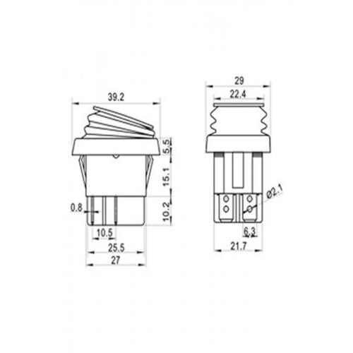 Ic-104w Geniş Kırmızı Işıklı Anahtar On-off 4p Körüklü