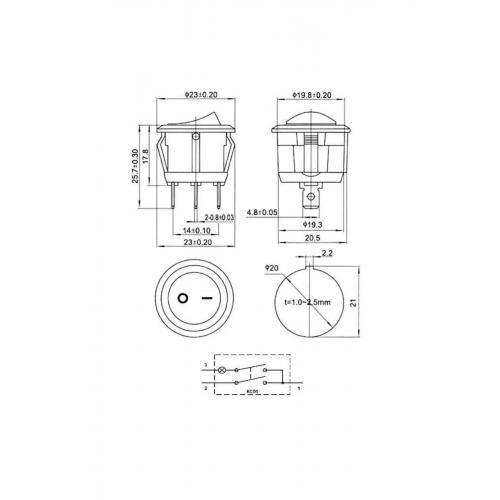 5 Adet Ic-131a Yuvarlak Işıklı Anahtar 3p 12volt 20a Yeşil Renk