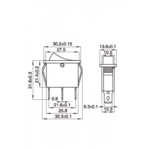 50 Adet Ic-114 Tekli Dar Işıksız Anahtar On-off 2 Bacaklı Kırmızı