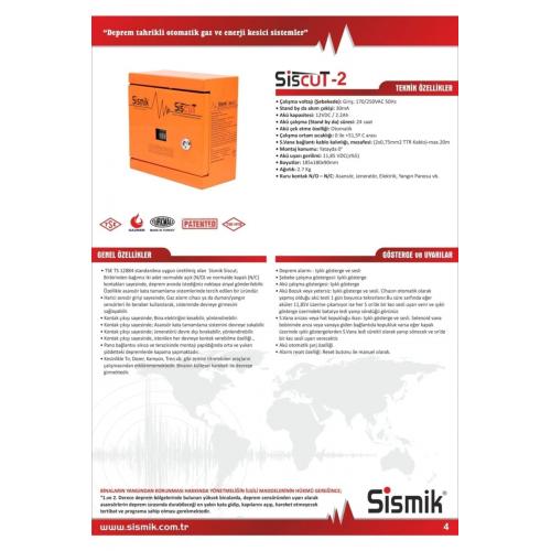 Elektronik Deprem Cihazı Sensörü Siscut Dört Çıkışlı