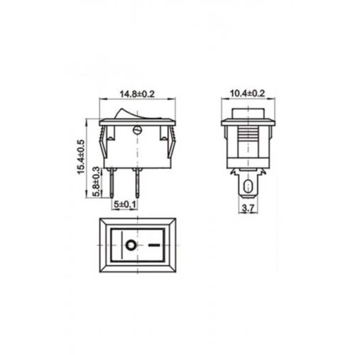 50 Adet Ic-125b Mini (s) Işıksız Anahtar On-off 2p Siyah