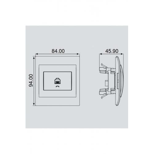 Viko Panasonic Thea Blu Tekli Nümeris Cat3 Mekanizma Wbtm04025nc-tr