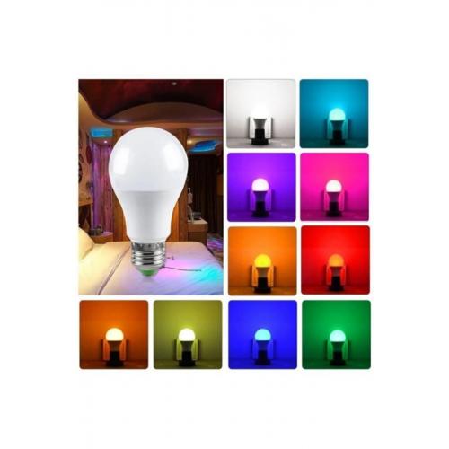 Rgb Kumandalı Led Renkli Ampul 9w (beyaz Işıklı Ve Çok Renkli ) Ayarlanabilir / Kısılabilir