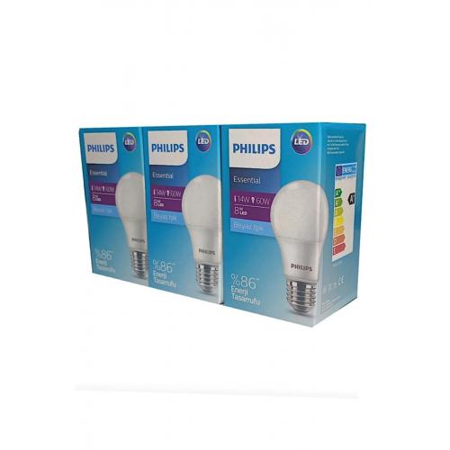 3’lü Paket Phılıps 8w Beyaz Işık Led Ampül