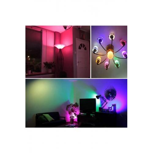 Rgb Kumandalı Led Renkli Ampul 9w (beyaz Işıklı Ve Çok Renkli ) Ayarlanabilir / Kısılabilir