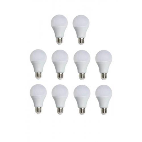 -4277 9w Led Ampul E-27 Duylu Beyaz 10 Adet